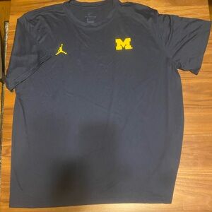 Michigan Wolverine Football Team issue Jordan Brand Short Sleeve Dru-Fit Tee